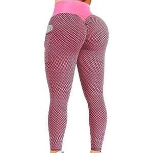 Textured Pink and Black High Waist "Booty" Leggings